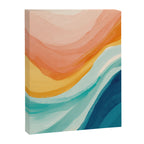 Pink, Yellow, Blue, Watercolor Abstract Sunrise Waves Canvas Print Gallery Image 6
