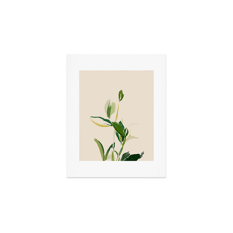 Plants In Summer Beige. Art Print Gallery Image 1