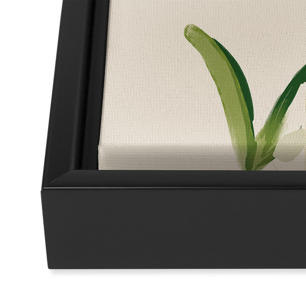 Plants In Summer Beige. Framed Canvas Print Gallery Image 3