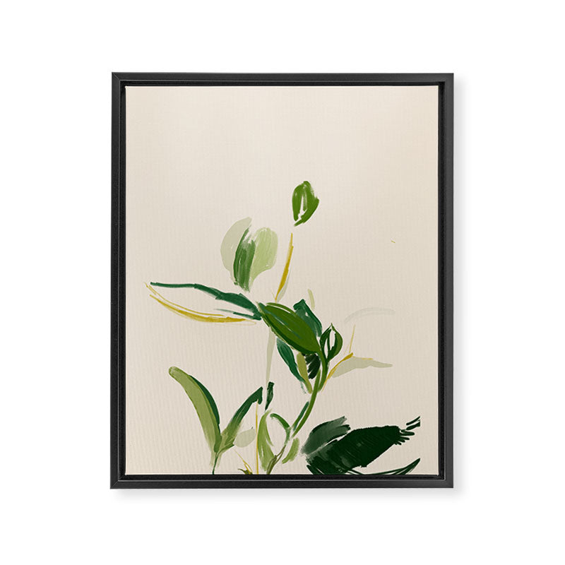 Plants In Summer Beige. Framed Canvas Print Gallery Image 8