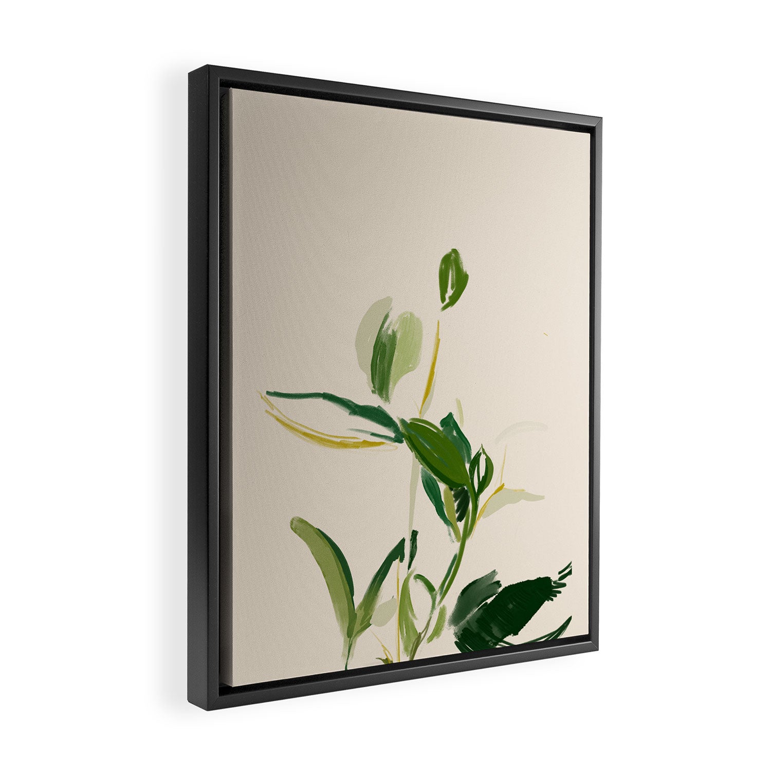 Plants In Summer Beige. Framed Canvas Print Gallery Image 2