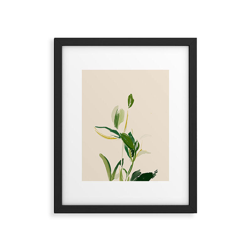 Plants In Summer Beige. Framed Art Print Gallery Image 4