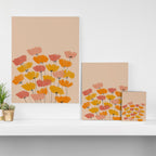 Summertime Flowers On Beige Canvas Print Gallery Image 3