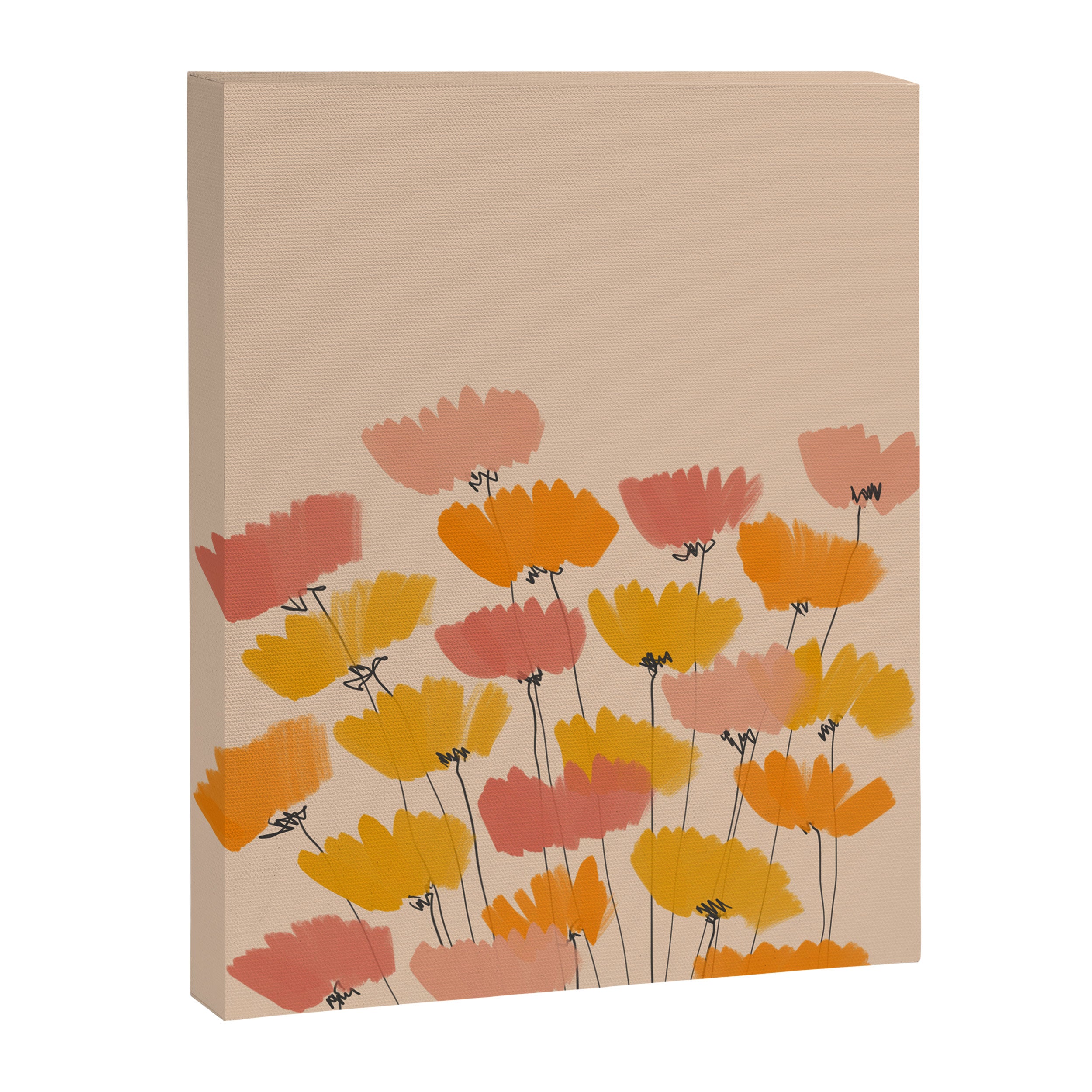 Summertime Flowers On Beige Canvas Print Gallery Image 8