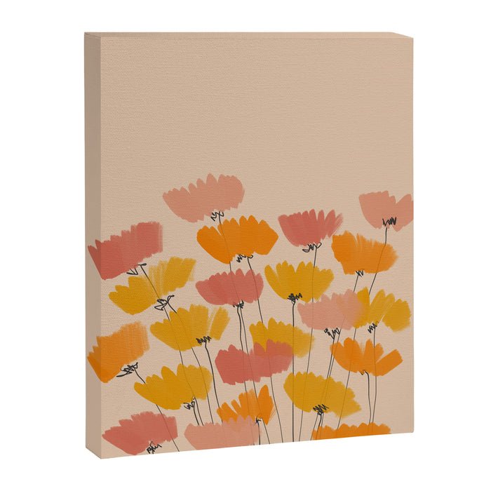 Summertime Flowers On Beige Canvas Print Gallery Image 1