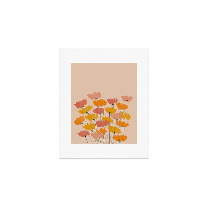 Summertime Flowers On Beige Art Print Gallery Image 1