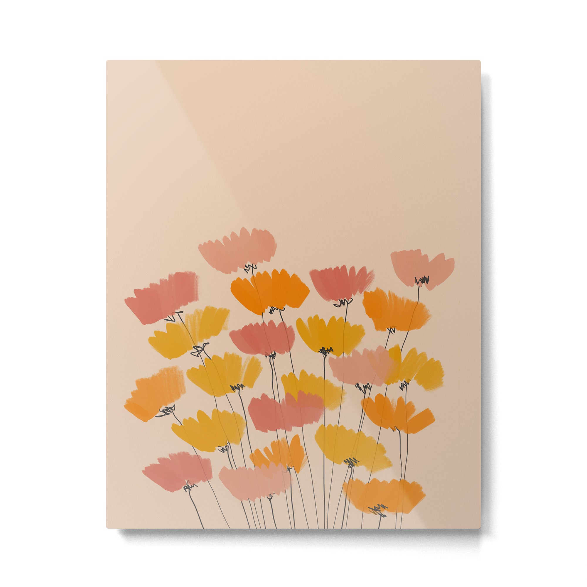 Summertime Flowers On Beige Metal Print Gallery Image 6