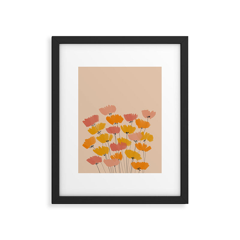Summertime Flowers On Beige Framed Art Print Gallery Image 6