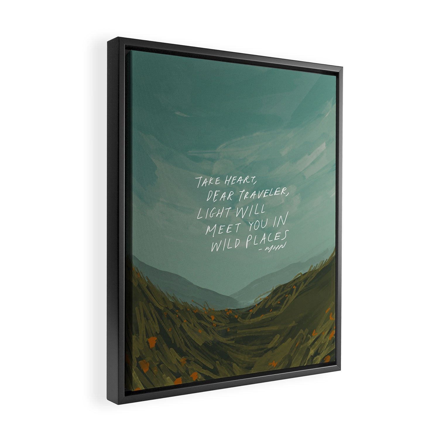 "Take Heart, Dear Traveller, Light Will Meet You In Wild Places." | Landscape Design Framed Canvas Print Gallery Image 2