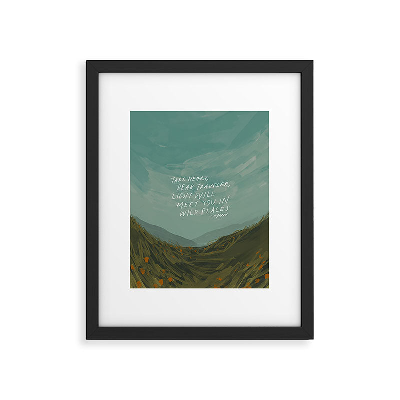 "Take Heart, Dear Traveller, Light Will Meet You In Wild Places." | Landscape Design Framed Art Print Gallery Image 6