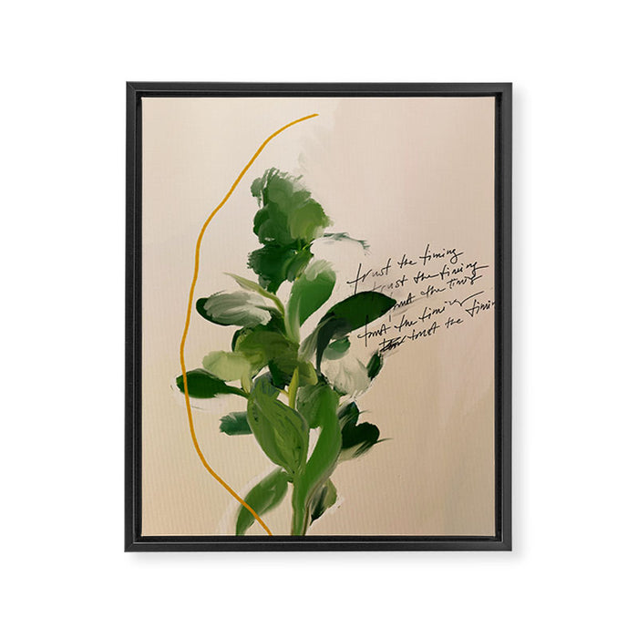 "Trust The Timing." Framed Canvas Print Gallery Image 1