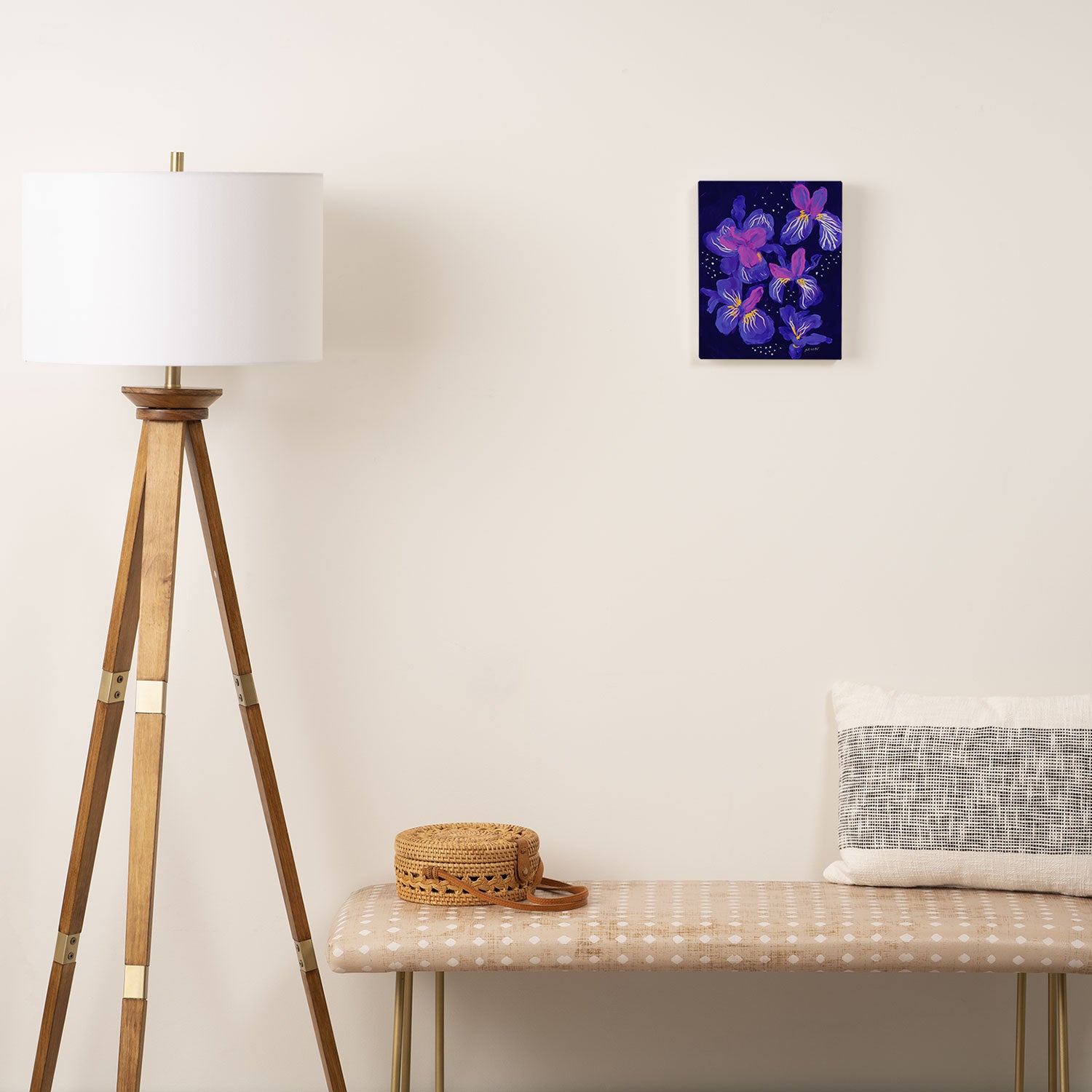 Under The Neon Floral Canvas Print Gallery Image 2