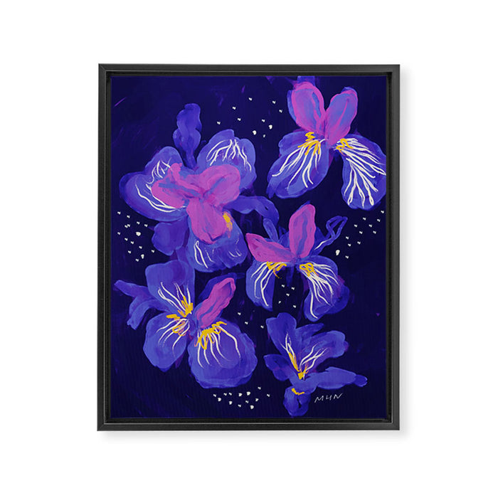 Under The Neon Floral Framed Canvas Print Gallery Image 1
