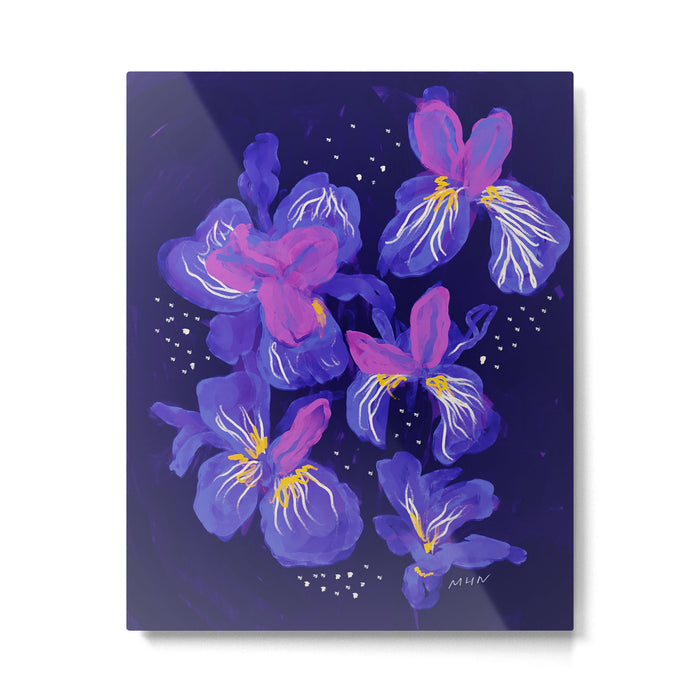 Under The Neon Floral Metal Print Gallery Image 1