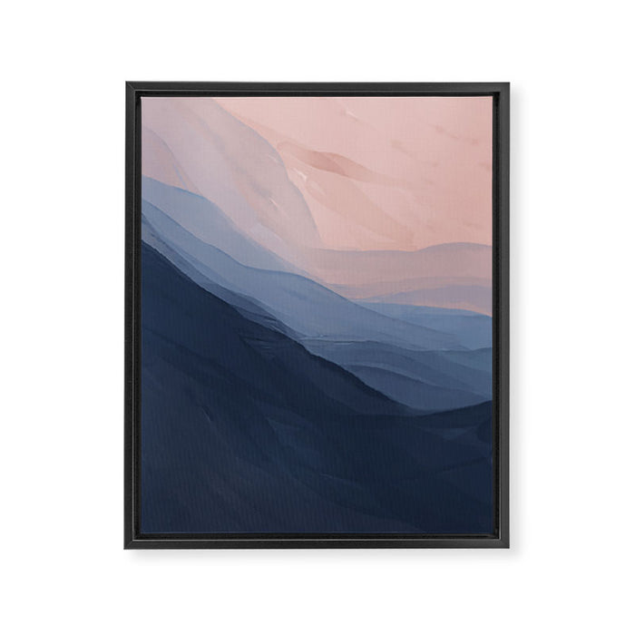 Waves In Texture - Blue & Beige Framed Canvas Print Gallery Image 1