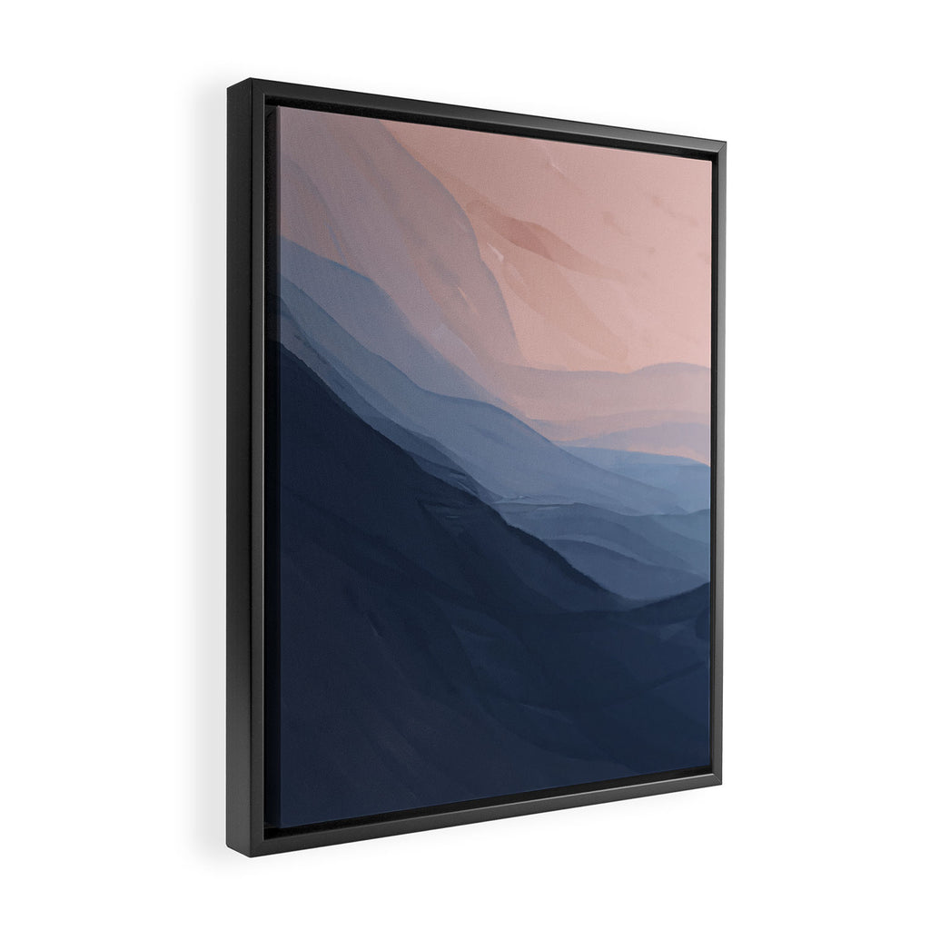Waves In Texture - Blue & Beige Framed Canvas Print Gallery Image 2