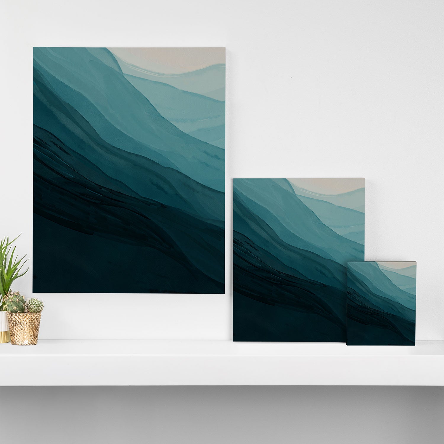 Waves Into The Depths | Wave Texture Design Canvas Print Gallery Image 3