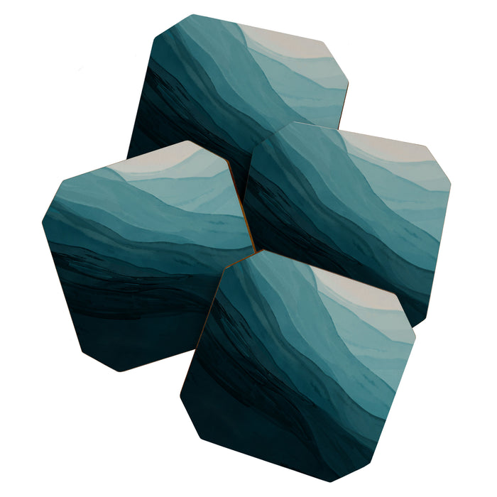 Waves Into The Depths | Wave Texture Design Coaster Gallery Image 1