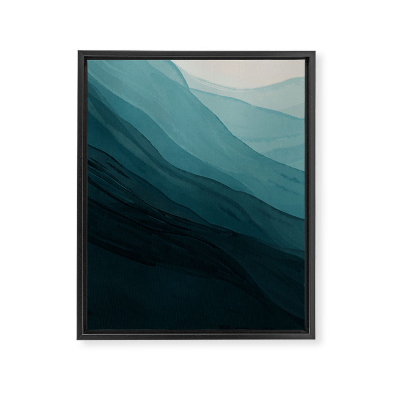 Waves Into The Depths | Wave Texture Design Framed Canvas Print Gallery Image 8