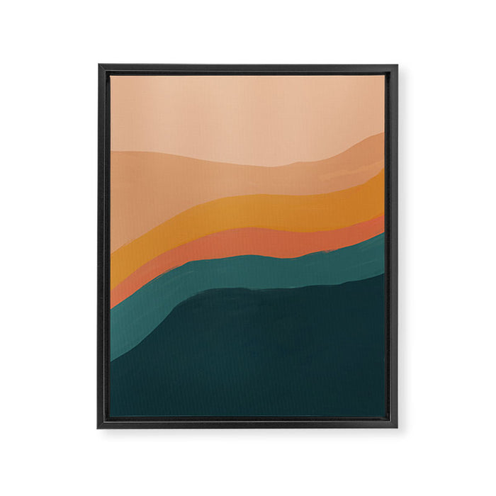Waves On Sunset Hill | Waves Texture Design Framed Canvas Print Gallery Image 1
