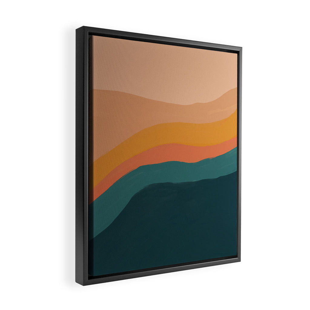 Waves On Sunset Hill | Waves Texture Design Framed Canvas Print Gallery Image 2