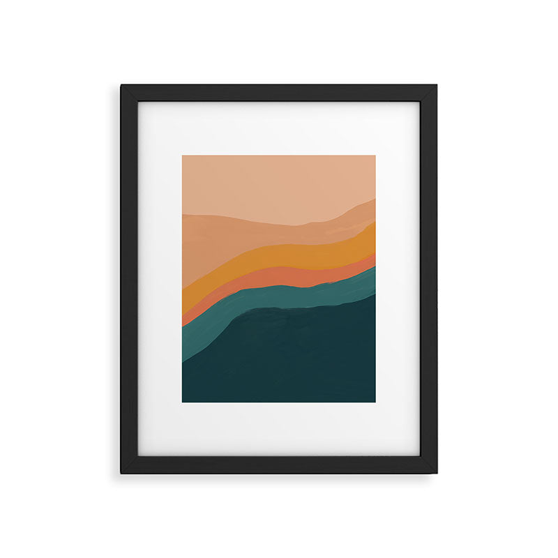 Waves On Sunset Hill | Waves Texture Design Framed Art Print Gallery Image 4