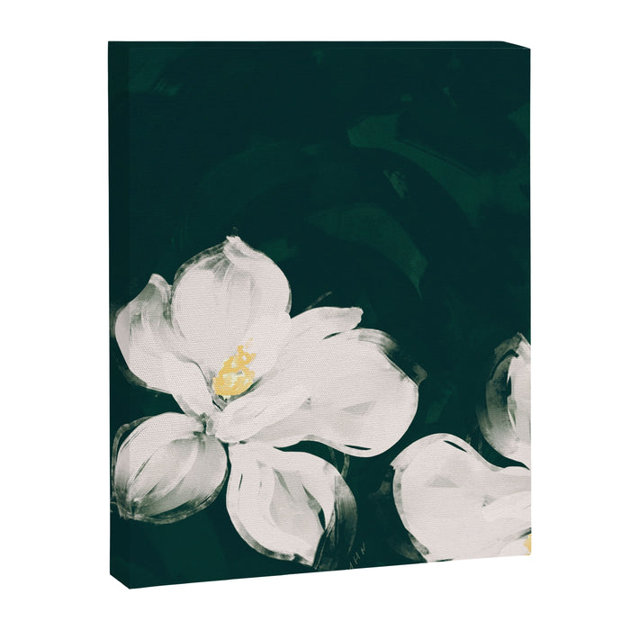 White Flowers On Green Canvas Print Gallery Image 1