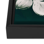 White Flowers On Green Framed Canvas Print Gallery Image 3