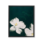 White Flowers On Green Framed Canvas Print Gallery Image 8