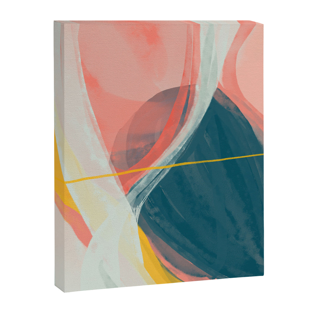 White Streams Through Pastel Shores | Abstract Shapes Design Canvas Print Gallery Image 8