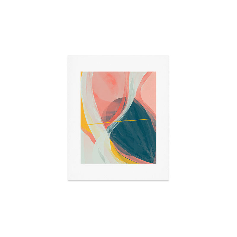 White Streams Through Pastel Shores | Abstract Shapes Design Art Print Gallery Image 1