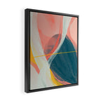 White Streams Through Pastel Shores | Abstract Shapes Design Framed Canvas Print Gallery Image 2