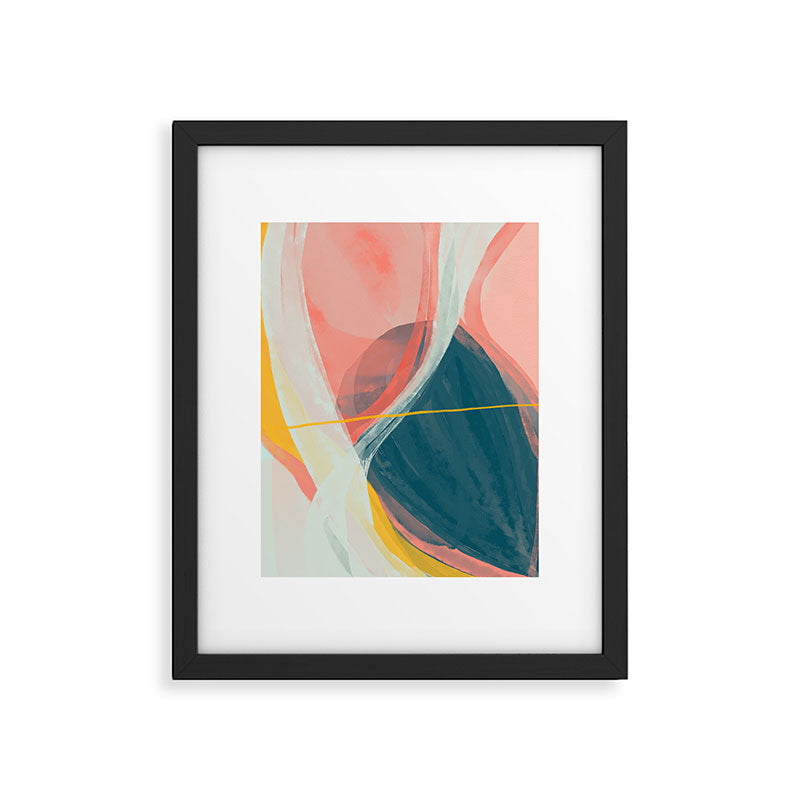 White Streams Through Pastel Shores | Abstract Shapes Design Framed Art Print Gallery Image 6
