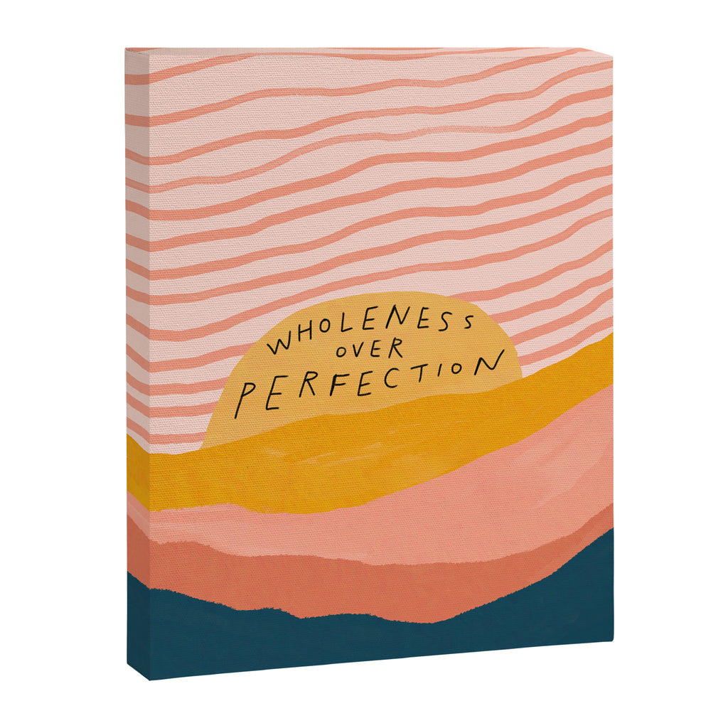 Wholeness Over Perfection | Waves Hand Lettering Design Canvas Print Gallery Image 8