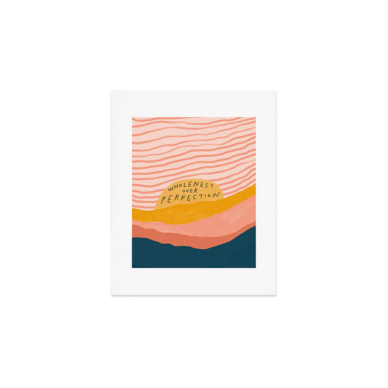 Wholeness Over Perfection | Waves Hand Lettering Design Art Print Gallery Image 1