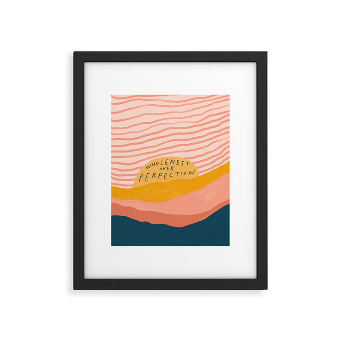 Wholeness Over Perfection | Waves Hand Lettering Design Framed Art Print Gallery Image 1