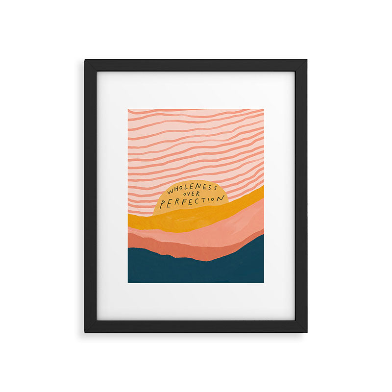 Wholeness Over Perfection | Waves Hand Lettering Design Framed Art Print Gallery Image 4
