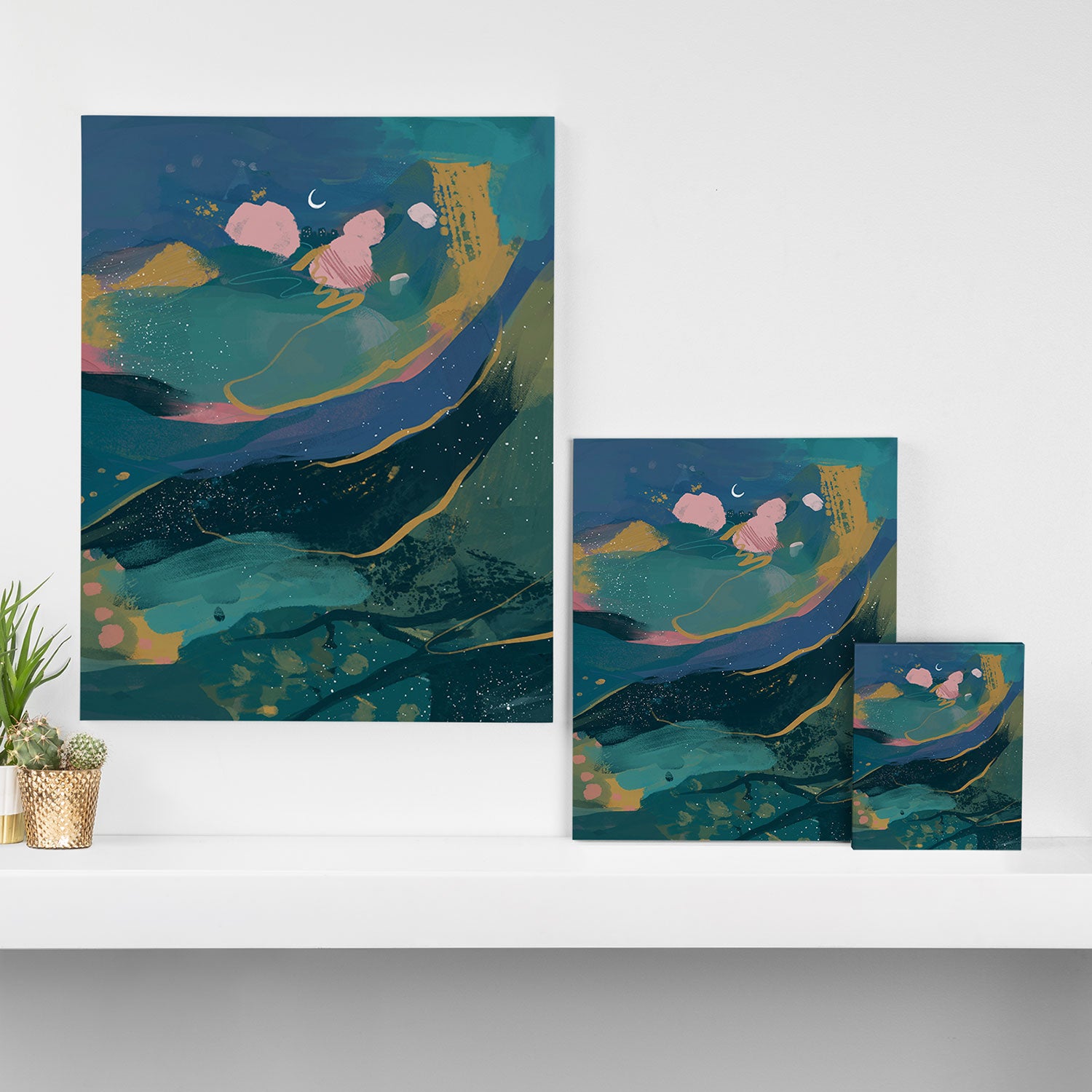 "You Are Worthy" Midnight Background Canvas Print Gallery Image 3