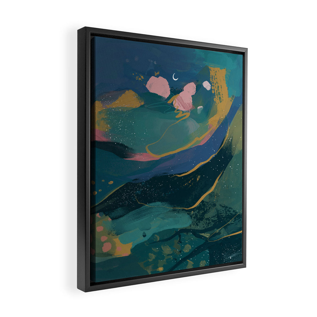 "You Are Worthy" Midnight Background Framed Canvas Print Gallery Image 2