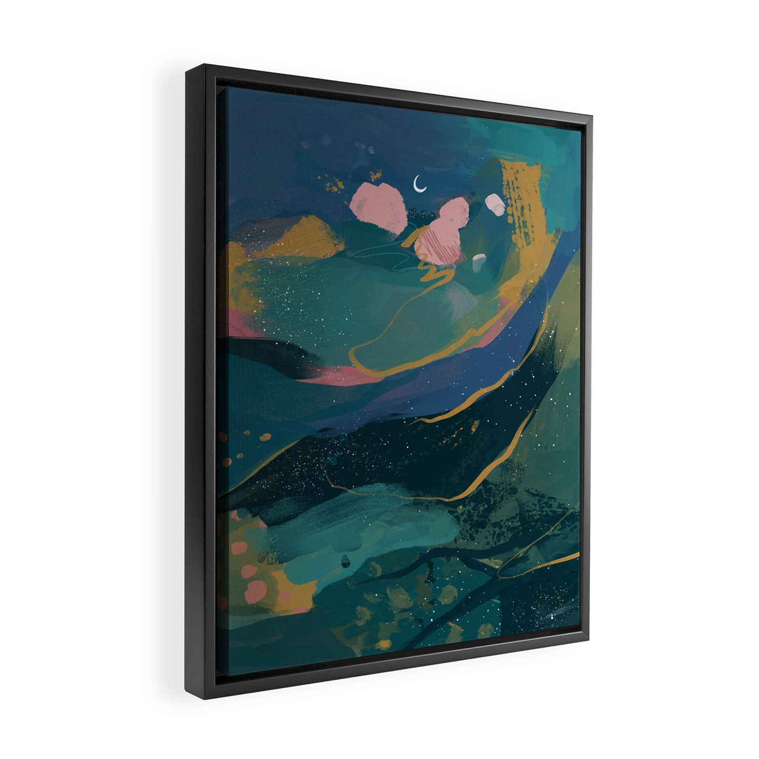 "You Are Worthy" Midnight Background Framed Canvas Print Gallery Image 2