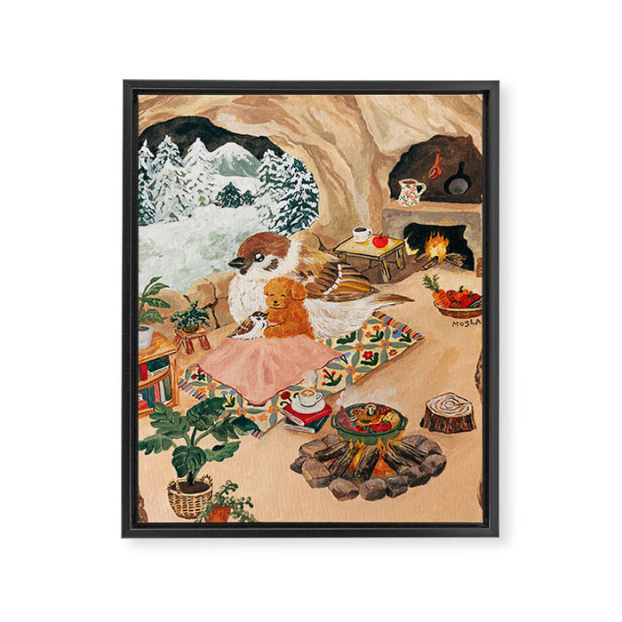 fluffy night Framed Canvas Print Gallery Image 1