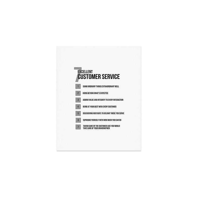 7 Excellent Customer Service, Customer Service Quotes, Quote To Print Art Print Gallery Image 1