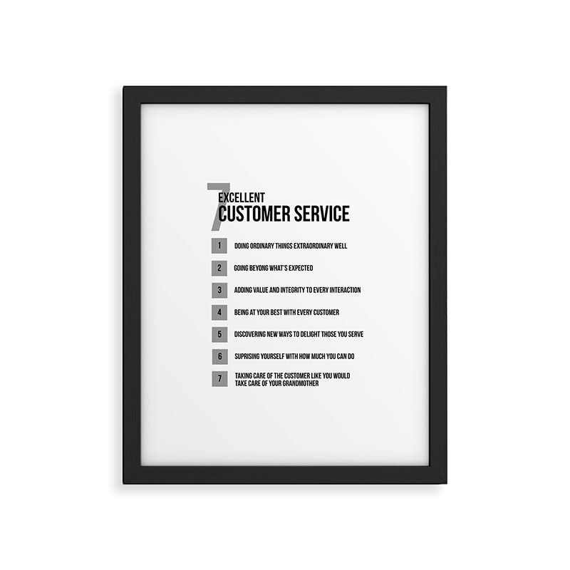 7 Excellent Customer Service, Customer Service Quotes, Quote To Print Framed Art Print Gallery Image 5