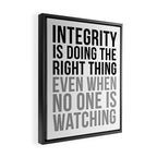 Integrity Is Doing The Right Thing, Office Wall Art, Office Art, Office Gifts Framed Canvas Print Gallery Image 2