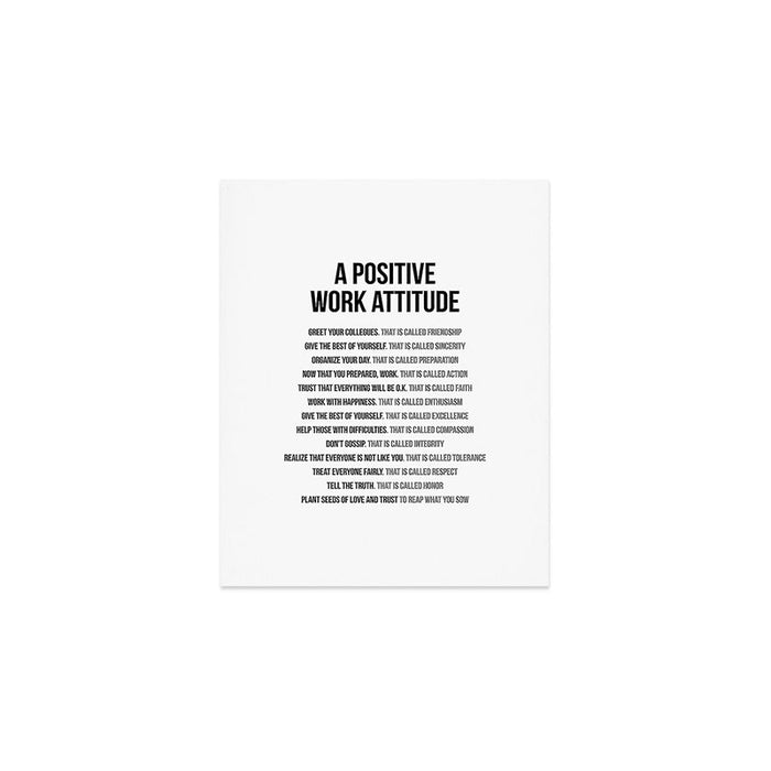 Positive Work Attitude, Office Decor Ideas, Wall Art Art Print Gallery Image 1