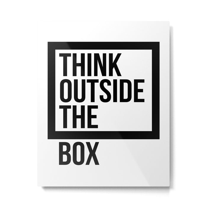 Think Outside The Box, Office Wall Art, Office Art, Office Gifts Metal Print Gallery Image 1