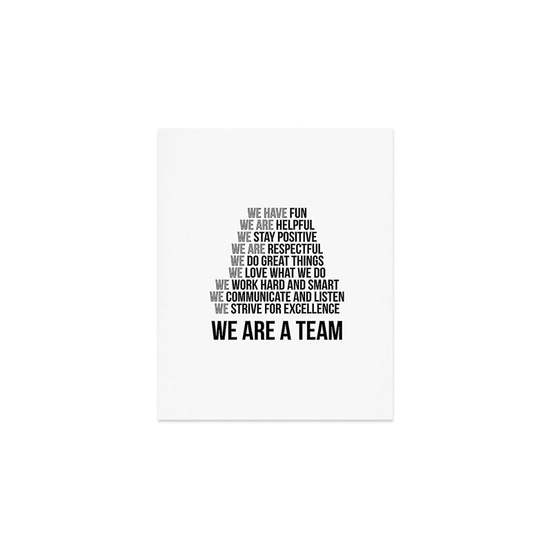 We Are A Team, Teamwok Quotes, Office Decor, Office Wall Art Art Print Gallery Image 1