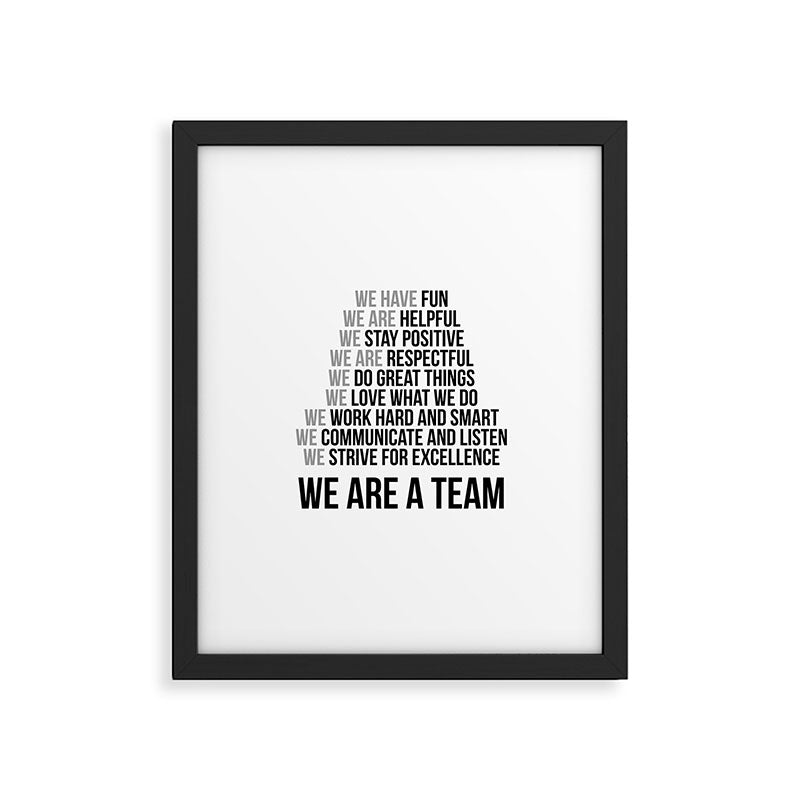 We Are A Team, Teamwok Quotes, Office Decor, Office Wall Art Framed Art Print Gallery Image 5