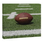 American Football Court with ball on Gras Canvas Print Gallery Image 3