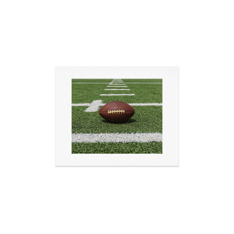 American Football Court with ball on Gras Art Print Gallery Image 1